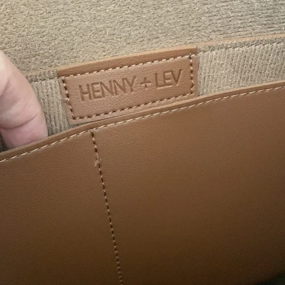 NWT Henny+Lev Brown Vegan Leather 2 in 1 Everyday Tote Bag - Picture 7 of 7